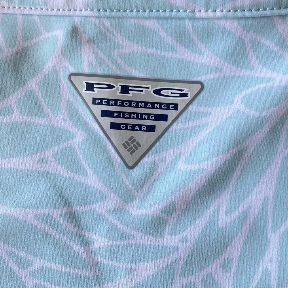 Columbia PFG Aqua Blue Floral Print Tank Dress UPF 50 Moisture Wicking Freezer - Picture 7 of 14